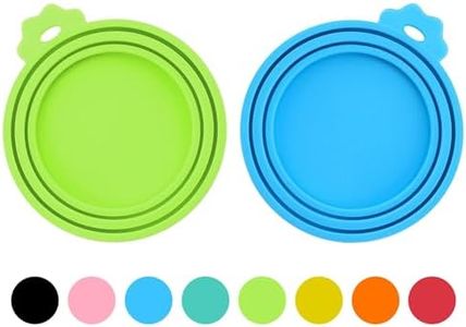 PWOD 2 Pack Pet Food Cans Lids, Silicone Food Can Covers for Dog and Cat, BPA Free/Food Safe/Universal, One Fit Most Standard Size Food Can Top Green/Blue