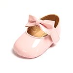 MASOCIO Baby Girl Shoes Infant Girls First Walking Pram Crib Princess Mary Jane Shoes Size 4 UK Child 12-18 Months Pink