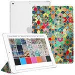 DuraSafe Cases iPad Mini 5 7.9 Inch 2019 [ Mini 5th Gen ] A2133 A2124 A2126 A2125 MUQY2HN/A MUQW2HN/A MUQX2HN/A MUU62HN/A Trifold Printed Hard Smart PC Transparent Back Cover - Damask