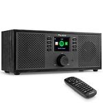 Audizio Rimini Internet Digital Radio with Bluetooth - Black, WiFi Internet Radio Tuner, 2.4" Colour Screen, Alarm Clock, Digital Radios, Multi-Preset, Sound, USB Charging Port