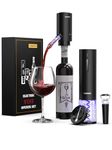 Rechargeable Electric Wine Gift Set - Electric Wine Aerator, Vacuum Stoppers, Foil Cutter and Electric Bottle Opener for Home Bar and Outdoor Parties