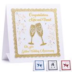 Personalised Golden Wedding Anniversary Card (3D) Luxury 50th Wedding Anniversary Card Celebrate Any Anniversary