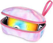 Hard Ski Goggle Case EVA Box, Air Vents Water Resistant Shockproof Shell Snowboard Goggles Bag for Girls, Large Sports Storage for Snow & Water Sport with High-Performance Proof Zipper (pink)