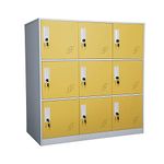 MECOLOR 9 Door Bedroom Furniture,Metal Locker with Cloth Rail and Shelf,Kids Living Room Locker,Storage lockers for Office (YE)