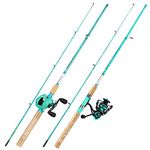 Sougayilang Fishing Rod and Reel Combo, 2-Piece 5-Foot 6-Inch Graphite & Fiberglass Rod, Durable and Strong, Quickset Anti-Reverse Fishing Reel (2Pack) (PLQB&ZB-BLUE-2PCS)