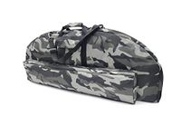 Silfrae Compound Bow Case Soft Bow Case Compound Bow Carry Bag with Arrow Pocket Real Tree and Black (Gray-Black Camo, Large)