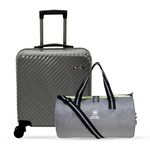 Swiss Military Combo of Cabin Luggage Bag, Trolley Bag, Suitcase for Travel, 45 cms, 17", 33L & Duffle Bag for Gym, Duffle Bags for Travel, Men, Women| Spacious Gym Bag, Premium Polyester, 27L, Grey