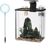 GarveeLife Small Fish Tank, Betta Fish Tank kit with LED Light, Oxygen Generator, Fish Tank Starter Kits for Beta,Goldfish (2.6 Gallon)