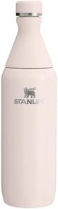 Stanley All Day Slim Bottle 20 oz | Leakproof Twist on Lid | Slim Design for Travel and Gym | Insulated Stainless Steel Water Bottle | BPA-Free | Rose Quartz
