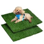 Petaby Dog Grass Pee Pad, 2 Pack 20”x25” Indoor Outdoor Reusable Training Rug for Small/Medium Pet, Strong Permeability Potty Tray Replacement Turfs, Wee Mat for Puppy