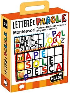 Headu Lettere E Parole Montessori New Tombola Tattile Per Imparare A Leggere E Scrivere It53870 Gioco Educativo Per Bambini 3-6 Anni Made In Italy
