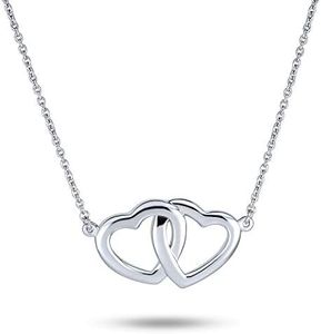 Bling Jewelry Collar De Corazones Entrelazados De Estación Para Parejas Románticas Amantes De Los Mejores Amigos Para Mujeres Novias - Auténtica Plata Esterlina .925
