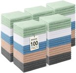 UNIMADE Washcloths Bulk 100 Pack Face Towels (12" x 12"), Highly Soft Wash Cloths and Hand Towels, Fast Drying Multi-Purpose Microfiber Cleansing Cloths for Bathroom, Hotel, Spa, and Salon-Multicolor