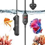 Bonlux Fish Tank Heater 50W, Small Fish Tank Heater Mini Aquarium Heater, Fish Tank Heaters for Tropical, Submersible Aquarium Heaters with Intelligent Digital Display Thermometer for 20L Fish Tank