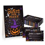 PETCEE Halloween Guess How Many Candies Game,36 Candies Guessing Game Cards Halloween Party Game for Kids Adults,Guess How Many in the Jar Game Halloween Guess Candy Tickets Halloween Party Favor Supplies