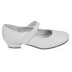 Starlite Backflip White PU Tap Shoes, Low Heel 10 UK Child