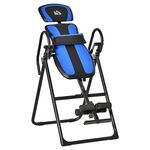 HOMCOM Foldable Gravity Inversion Table, Back Therapy Fitness Bench w/Soft Ankle Cushions, for Home, Office, Gym - Black