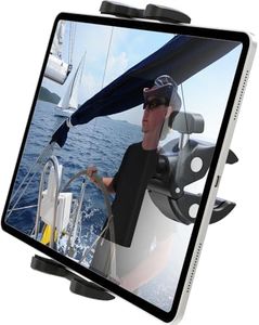 Wukanleng Universal Boat Handlebar Tablet Mount with Adjustable Post 360 Rotation Smartphones and More Devices 4-13'' (Black)