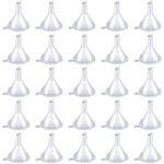 CAVLA 25 Pcs Mini Funnel, Small Funnel, Clear Plastic Small Funnels for Lab Bottles, Sand Art, Perfumes, Spices, Powder, Essential Oils