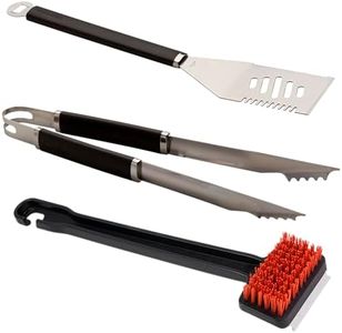 Char-Broil 140768 - 3 Piece Essential Grilling Tool-Set, Black/Stainless Steel, 41 x 12 x 3 cm