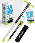 SandShark Supersport 3.0 Boat Anchor - Shallow Water Anchor Pole - Great Jet Ski Anchor, PWC Anchor, Pontoon Boat Accessories for Beach and Sandbar - Adjusts 29"-48" w/Case