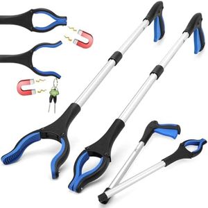 2-Pack Grabber Tool, 32" Long Reacher Grabber Pickup Tool with Magnetic Tip, Trash Picker Grabber for Elderly Grab It Reaching Tool, Garbage Picker Upper, Litter Pick Up Grab Tool, Claw Grabber Stick