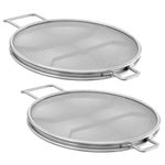 2PCS Splatter Shield for Ninja Foodi IG651, Replacement Stainless Steel Splatter Screen Air Fryer Accessories for Ninja Foodi Smart XL Pro 7-in-1 Indoor Grill, IG600, IG601, IG651