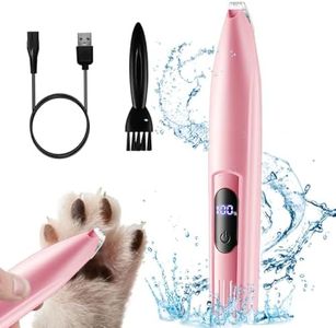 Tondeuse de pattes de chien, Pet Foot Hair Clipper with LED Light, Rechargeable Low Noise Cat Hair Trimmer for Grooming Pet Hair Around Paws, Eyes, Ears, Face, Rump (Pink)