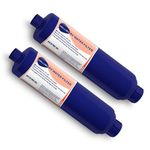 WELLUCK - Inline Water Filter for Caravan, Reduce Chlorine and Odor, 2 Packs Water Hose Filters for Camping, Trailer, RV, Boat, Sea Water, Garden
