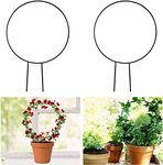 ecofynd Rust Free Vine Plant Metal Support Round Iron Garden Trellis for Climbing Plants (Black) - 2 Pack