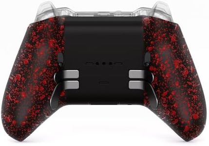 eXtremeRate Replacement Bottom Shell Case for Xbox Elite Series 2 Controller, Textured Red Non-Slip Back Housing Shell, 3D Splashing Cover for Xbox Elite Series 2 Core Wireless Controller Model 1797