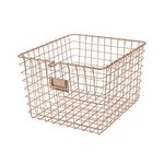 Spectrum Diversified Wire, Vintage Locker Basket Style, Rustic Farmhouse Chic Steel Storage for Closets, Pantry, Kitchen, Garage, Bathroom & More, Medium, Copper