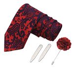 PELUCHE The Floral Rush Gift Box Includes 1 Neck Tie, 1 Brooch & 1 Pair of Collar Stays for Men