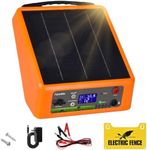 FarmNix 20 Miles Solar Powered Electric Fence, 6-12KV Adjustable Output Solar Charger, 2 Joules Pulse Energy,24H Solar Powered Electric Fence Kit Suitable for Pets,Poultry,Ranches and Gardens
