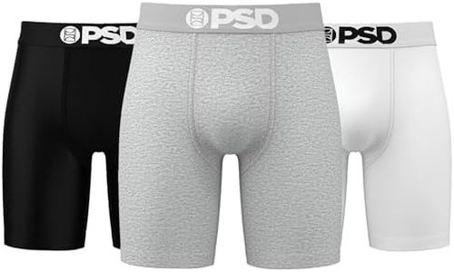 PSD Men's Ntrls Sld Ctn 3-Pack Boxer Briefs, Multi | Ntrls Sld Ctn 3pk, Medium