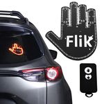 FLIK Original Middle Finger Light - Give The Bird & Wave to Drivers - Hottest Gifted Car Accessories, Truck Accessories, Car Gadgets & Road Rage Signs for Men, Women, & Teens - Funny Back Window Sign