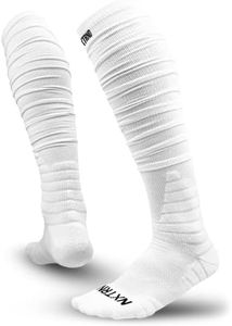 Nxtrnd XTD Scrunch Football Socks, Extra Long Padded Sports Socks for Men & Boys, White, Medium