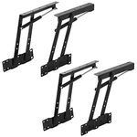 KEILEOHO 4 PCS Lift Up Top Hinge Spring Folding Stand Rack Bracket Tea Coffee Table Hinge Mechanism Furniture Hardware Lifting Rack Shelf 9.52 Inch, Gas Hydraulic