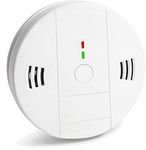 Combination Smoke and Carbon Monoxide Detector Alarm, Beeps Warning Smoke Co Alarm Clock for Travel Home Bedroom Living Room Basement Attics Cars, Battery Operated, Comply with UL 217 and UL 2034, 1 Pack