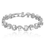 Crystalline Azuria Tennis Bracelet with White Zirconia Crystals 18K White Gold Plated for Women