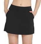 Cityoung Women's Active Golf Skort with Pockets Athletic Running Tennis Workout Sports Skirt, Black2, Small