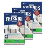 Friends Premium Large Disposable Underpads for Adults (60x90 cm) | 30 Count | 2X Highly Absorbent | Gel Lock Technology | Unisex | Extra Soft top Layer | Odour Lock | Anti-Bacterial & Leak- Proof