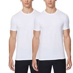 32 Degrees Cool Mens 2 Pack Short Sleeve Crew Neck, White/White, XXL