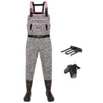 HISEA Women's Chest Waders Leopard Duck Hunting Waders for Women with Boots Neoprene Fishing Waders