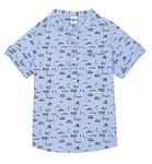 Amazon Brand - Jam & Honey Boy's Regular Button Down Shirt (PAG-44_Blue 3 2-3 Years)