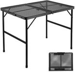 Odoland Camping Folding Table, Portable Ultralight Aluminum Camp Table, Adjustable Height Small Outdoor Table for Camp Kitchen, Beach, Picnic, Backyards (35.4'×23.6''×26'')