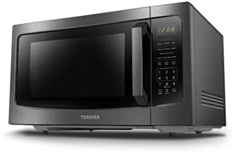 TOSHIBA ML-EM45P(BS) Countertop Microwave Oven with Smart Sensor and Position Memory Turntable, Function, 1.6 Cu.ft 13.6" Removable Black Stainless Steel, 1200W
