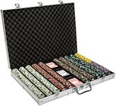 Claysmith Gaming Poker Knights Poker Chips Set - 1000 Heavyweight (13.5-Gram) Clay Composite Chips with Aluminum Case - Professional Casino Supplies, Kits, Holders, & Storage Container