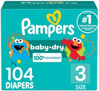 Diapers Size 3, 104 Count - Pampers Baby Dry Disposable Baby Diapers, Super Pack
