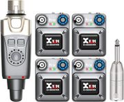 Xvive U4R4 Wireless In Ear Monitor System 4 Receiver and 1 Transmitter IEM system for Band Rehearsal and Live Performance (4 Receiver and 1 Transmitter)